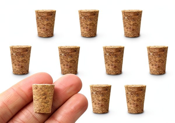EISCO Cork Stoppers 10PK Size #2 9mm-13mm Natural Bark Tapered Lab-0