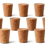 EISCO 10PK Cork Stoppers, Size #11-21mm Bottom, 27mm Top, 31mm Length - Tapered Shape, Natural Bark Material - Great for Household & Laboratory Use-0