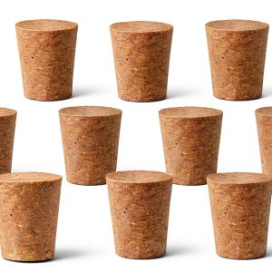 EISCO 10PK Cork Stoppers, Size #11-21mm Bottom, 27mm Top, 31mm Length - Tapered Shape, Natural Bark Material - Great for Household & Laboratory Use-0