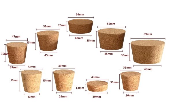 Cork Stoppers DONLAB 43mm Top x 33mm Bottom x 35mm Length Pack of 5-2